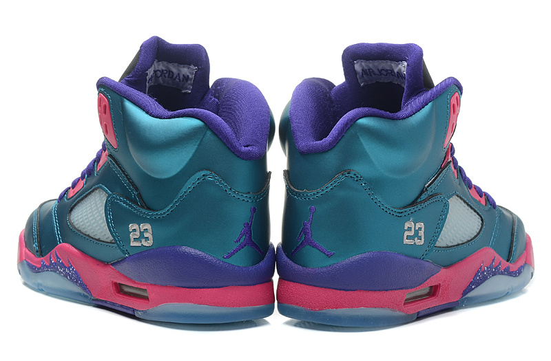 Air Jordan 5 Mens Shoes Blue/Red Online